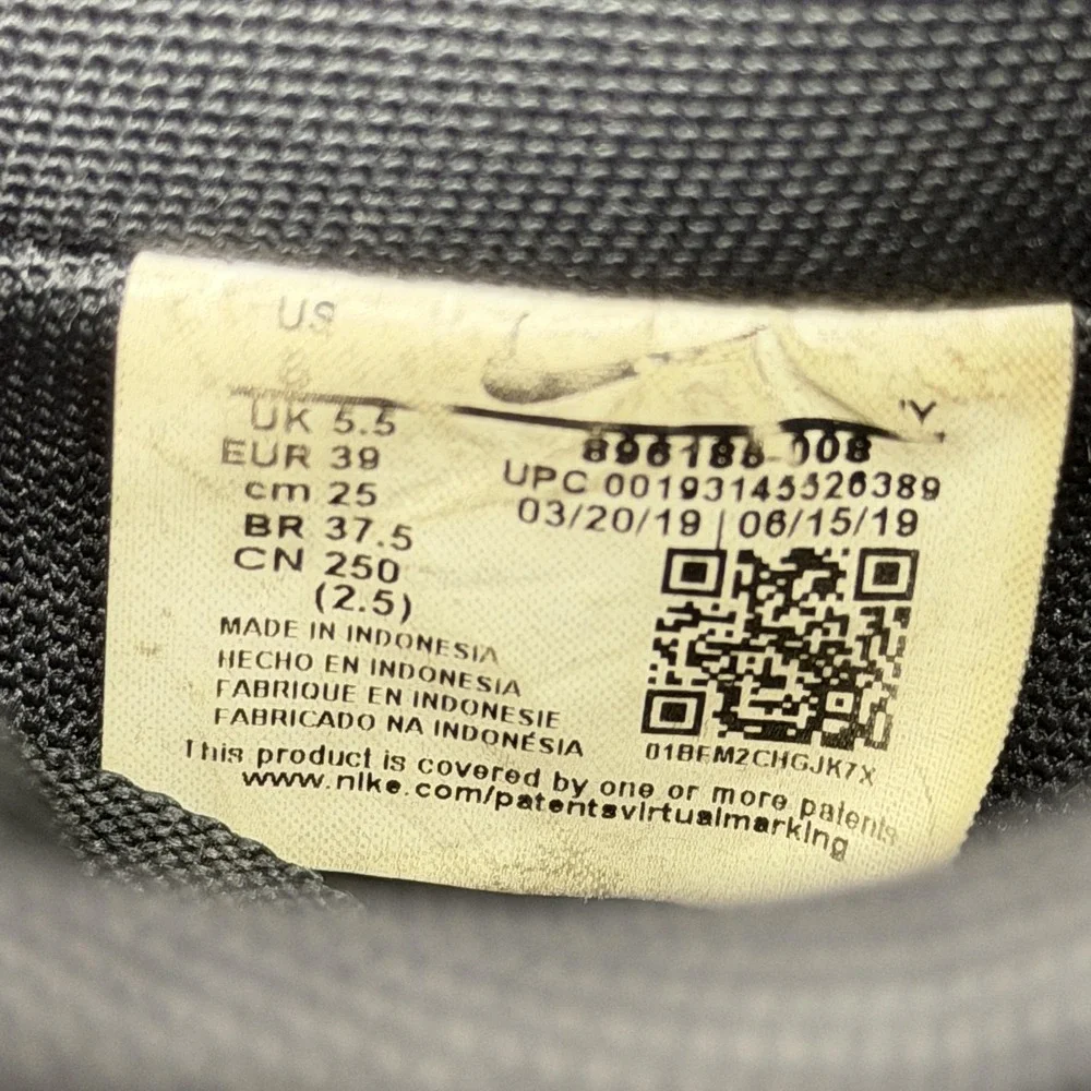 Nike Air Force‎ 1 Low 07 Premium Off Noir Black Gum Sneaker Women 8 896185-008